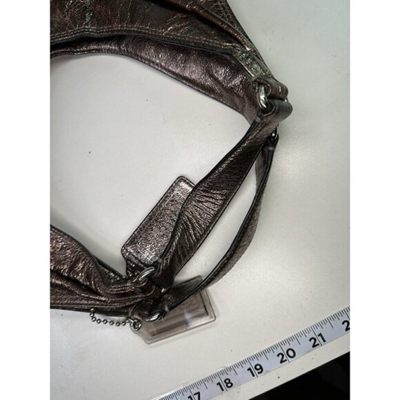 Coach Metallic Rose Gun Metal Julia Leather Hobo 14968 - Picture 8 of 12